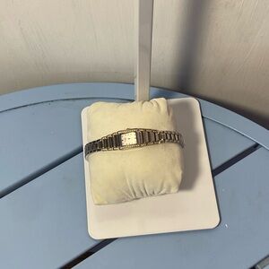 Bulova Women's Quartz 50s Style Vintage Diamond Accent Watch  Silver Tone